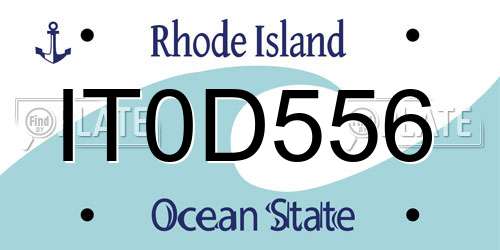 IT0D556 Rhode Island License Plate