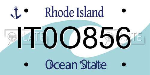 IT0O856 Rhode Island License Plate