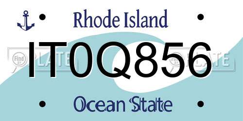 IT0Q856 Rhode Island License Plate