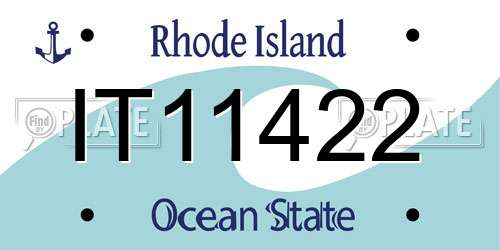 IT11422 Rhode Island License Plate