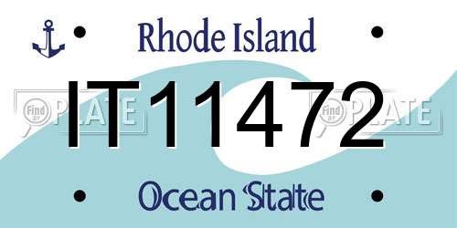 IT11472 Rhode Island License Plate
