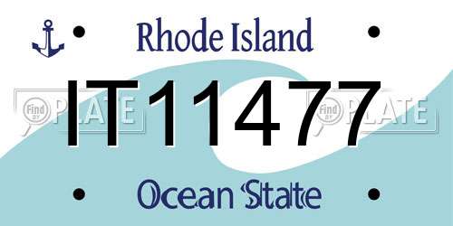 IT11477 Rhode Island License Plate