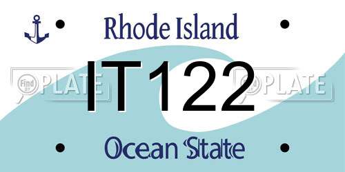 IT122 Rhode Island License Plate