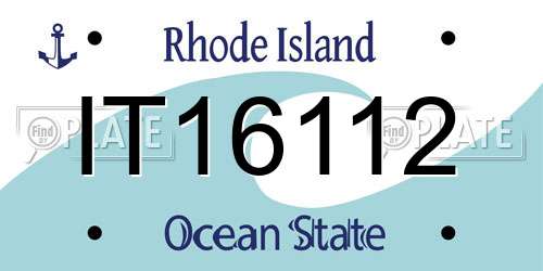 IT16112 Rhode Island License Plate