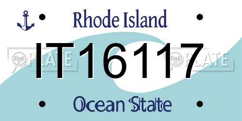 IT16117 Rhode Island License Plate