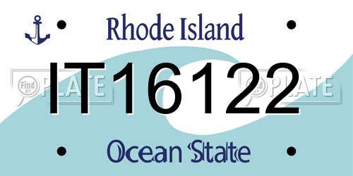 IT16122 Rhode Island License Plate