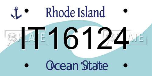 IT16124 Rhode Island License Plate