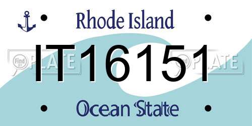 IT16151 Rhode Island License Plate