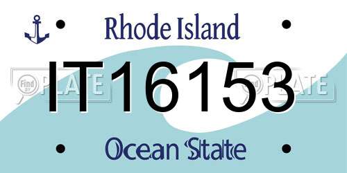IT16153 Rhode Island License Plate
