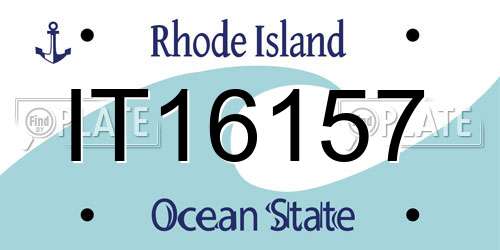 IT16157 Rhode Island License Plate