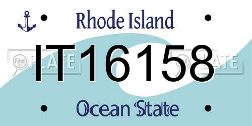 IT16158 Rhode Island License Plate