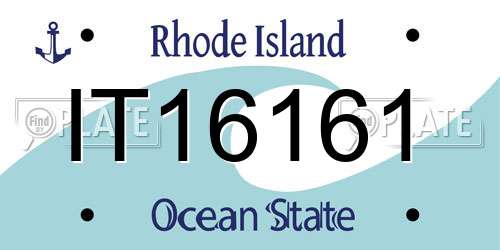 IT16161 Rhode Island License Plate