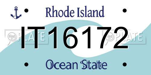 IT16172 Rhode Island License Plate