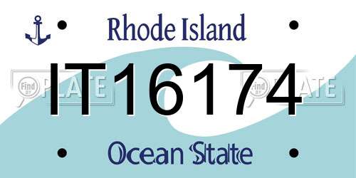 IT16174 Rhode Island License Plate