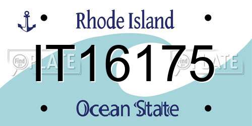 IT16175 Rhode Island License Plate