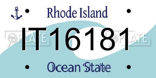 IT16181 Rhode Island License Plate