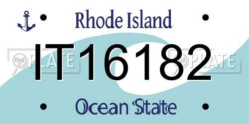 IT16182 Rhode Island License Plate