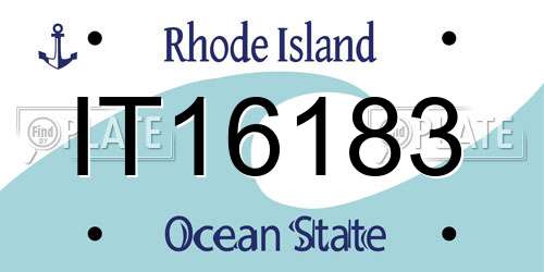 IT16183 Rhode Island License Plate