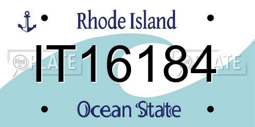 IT16184 Rhode Island License Plate