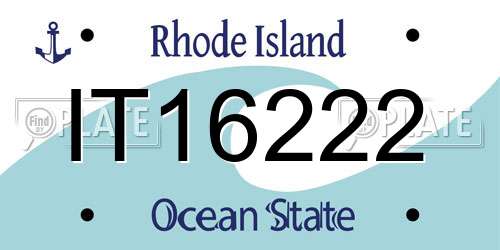 IT16222 Rhode Island License Plate