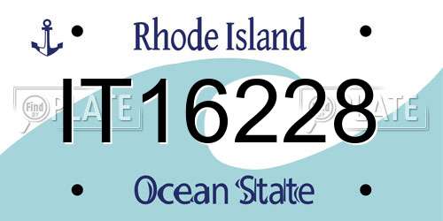 IT16228 Rhode Island License Plate