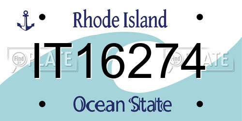 IT16274 Rhode Island License Plate