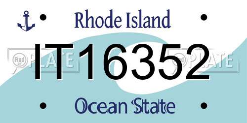 IT16352 Rhode Island License Plate