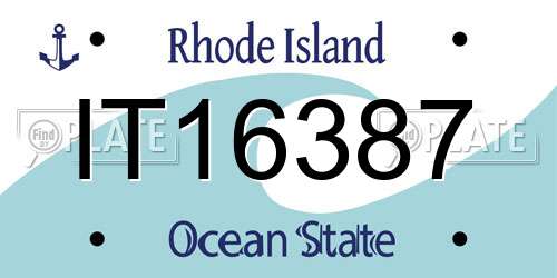 IT16387 Rhode Island License Plate