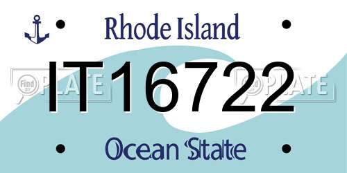 IT16722 Rhode Island License Plate