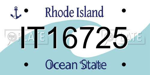 IT16725 Rhode Island License Plate