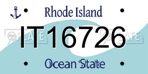 IT16726 Rhode Island License Plate