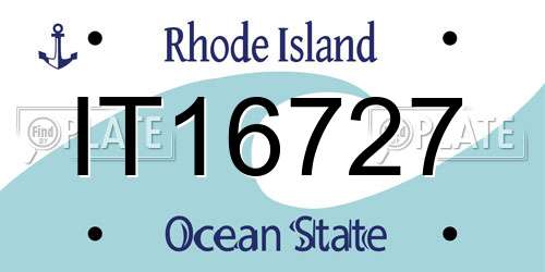 IT16727 Rhode Island License Plate