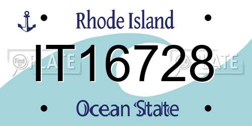 IT16728 Rhode Island License Plate