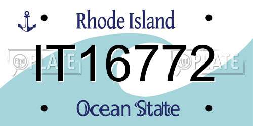 IT16772 Rhode Island License Plate