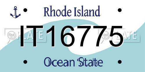 IT16775 Rhode Island License Plate