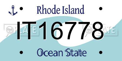 IT16778 Rhode Island License Plate