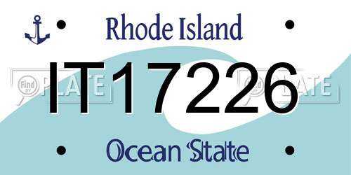 IT17226 Rhode Island License Plate