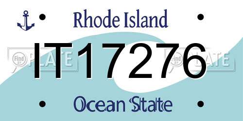 IT17276 Rhode Island License Plate