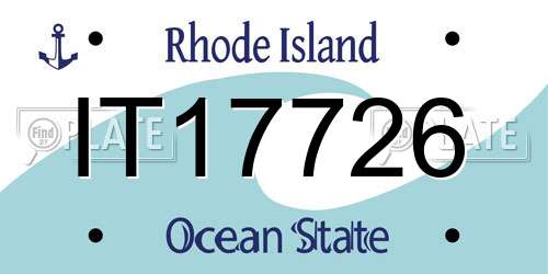 IT17726 Rhode Island License Plate