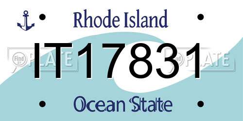 IT17831 Rhode Island License Plate