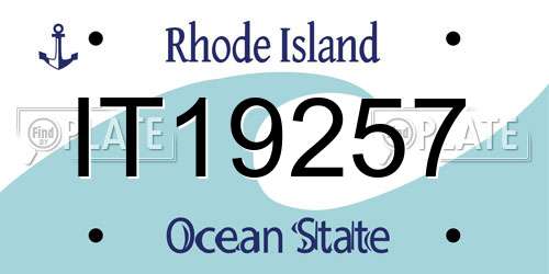 IT19257 Rhode Island License Plate