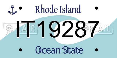 IT19287 Rhode Island License Plate
