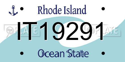IT19291 Rhode Island License Plate