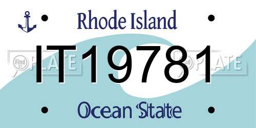 IT19781 Rhode Island License Plate