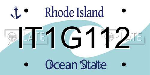 IT1G112 Rhode Island License Plate