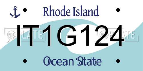 IT1G124 Rhode Island License Plate