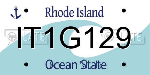 IT1G129 Rhode Island License Plate