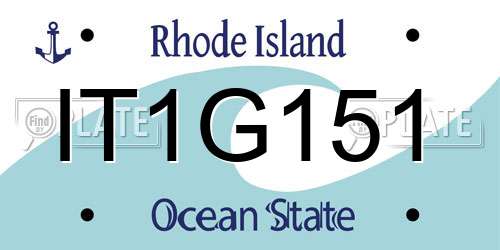 IT1G151 Rhode Island License Plate