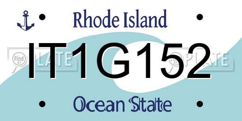 IT1G152 Rhode Island License Plate