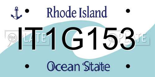 IT1G153 Rhode Island License Plate
